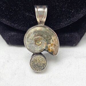 Natural Stone and Sterling Silver Pendant